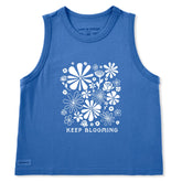 Women's Keep Blooming Flowers Crusher Boxy Tank