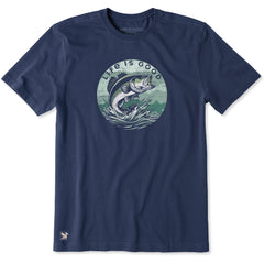 Men's Bass Jumping Short Sleeve Crusher Tee