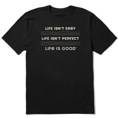 Men's Life Isn't Easy Linear Short Sleeve Crusher Tee