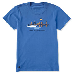Women's Dock Lake Life is Good Short Sleeve Crusher Tee