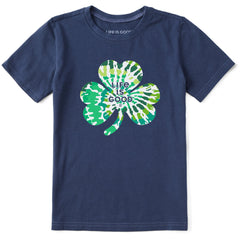 Kids Tie Dye Clover Short Sleeve Crusher Tee