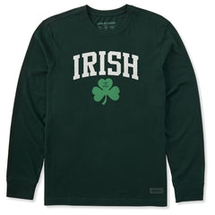 Men's Irish Clover Long Sleeve Crusher Tee