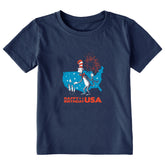 Toddler Happy Birthday USA Cat in the Hat Short Sleeve Crusher Tee