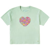 Women's Candy Heart Short Sleeve Crusher Boxy Tee