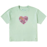 Women's Doodle Heart Short Sleeve Crusher Boxy Tee