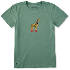 Women's Giraffe in Boots Short Sleeve Crusher Tee