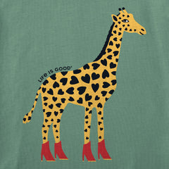 Women's Giraffe in Boots Short Sleeve Crusher Tee