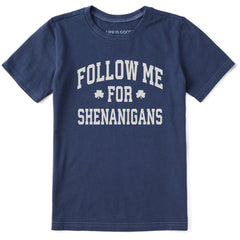 Kids Follow Me for Shenanigans Arch Short Sleeve Crusher Tee