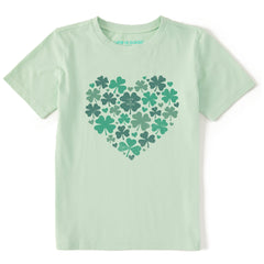 Kids Shamrock Heart Short Sleeve Crusher Tee