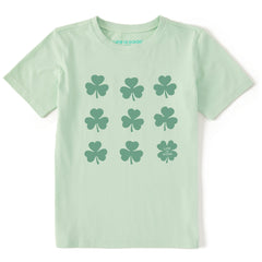 Kids Shamrock Grid Short Sleeve Crusher Tee