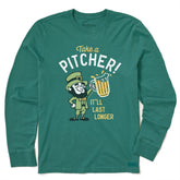 Men's Take a Pitcher Leprechaun Arch Long Sleeve Crusher Tee