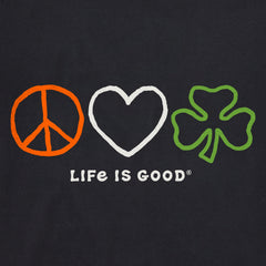 Men's Peace Love Shamrock Short Sleeve Crusher Tee
