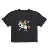 Women's Leprechaun on Unicorn Short Sleeve Crusher Boxy Tee