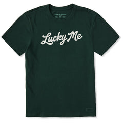 Men's Lucky Me Script Short Sleeve Crusher Tee