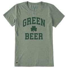 Women's Green Beer Arch Short Sleeve Crusher Tee