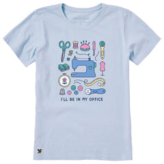 Women's I'll Be in My Office Sewing Short Sleeve Crusher Tee