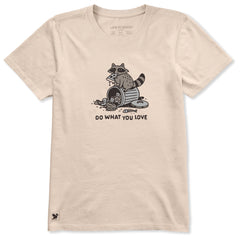 Women's Do What You Love Raccoon Short Sleeve Crusher Tee