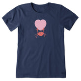 Women's Crab with Heart Short Sleeve Crusher Tee