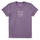 Women's Just here for the Lavender Towel Short Sleeve Crusher Tee
