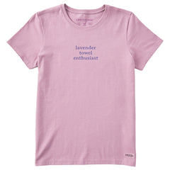 Women's Lavender Towel Enthusiast Short Sleeve Crusher Tee