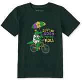 Kids Let the Good Times Roll Mardi Gras Gator Short Sleeve Crusher Tee