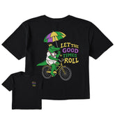 Women's Let the Good Times Roll Mardi Gras Gator Short Sleeve Crusher Boxy Tee