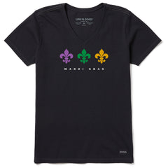 Women's Fleur De Lis Trio Short Sleeve Crusher Vee