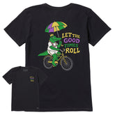 Women's Let the Good Times Roll Mardi Gras Gator Short Sleeve Crusher Tee