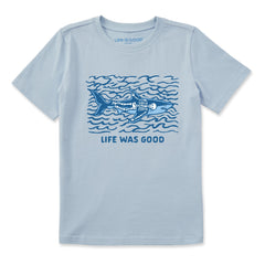 Kids Life Was Good Shark Short Sleeve Crusher Tee
