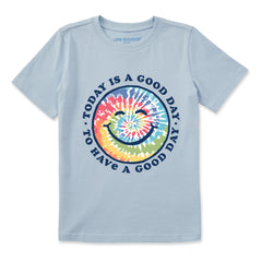 Kids Tie Dye Smile Good Day Short Sleeve Crusher Tee