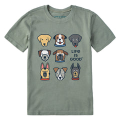 Kids Cute Dogs Short Sleeve Crusher Tee