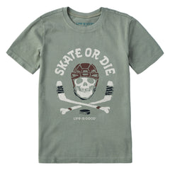 Kids Skate or Die Hockey Short Sleeve Crusher Tee