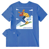 Men's Downhill Ski Moose Short Sleeve Crusher Tee