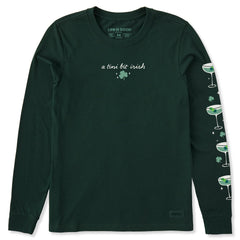 Women's A Tini Bit Irish Martinis Long Sleeve Crusher Tee