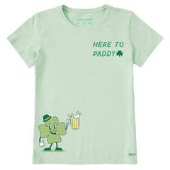 Women's Here to Paddy Shamrock Short Sleeve Crusher Tee