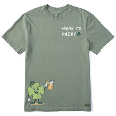 Men's Here to Paddy Shamrock Short Sleeve Crusher Tee