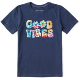Kids Good Vibes Tie Dye Type Short Sleeve Crusher Tee