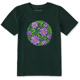 Kids Tie Dye Flower Circle Short Sleeve Crusher Tee