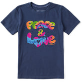 Kids Peace & Love Tie Dye Short Sleeve Crusher Tee