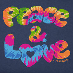 Men's Peace & Love Tie Dye Short Sleeve Crusher Tee