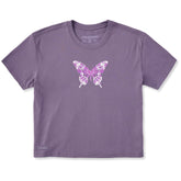 Women's Butterfly Tie Dye Short Sleeve Crusher Boxy Tee
