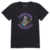 Women's Forever Grateful Tie Dye Guitar Short Sleeve Crusher Tee