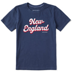 Kids New England Script Short Sleeve Crusher Tee