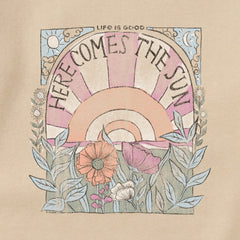 Adult Unisex Here Comes The Sun Hippie Every Wear Crew Sweatshirt