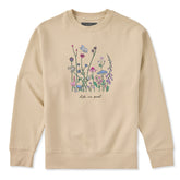 Adult Unisex Realaxed Wildflowers Every Wear Crew Sweatshirt