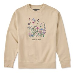 Adult Unisex Realaxed Wildflowers Every Wear Crew Sweatshirt