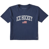 Women's Ice Hockey Arch Short Sleeve Crusher Boxy Tee
