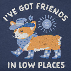 Kids Friends in Low Places Corgi Short Sleeve Crusher Tee
