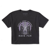 Women's Girls Just Wanna Have Fun Short Sleeve Crusher Boxy Tee