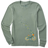 Women's Irish Bicycle Clovers Long Sleeve Crusher Tee